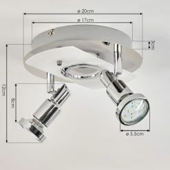 Hofstein Morges Deckenleuchte LED Nickel-Matt, Chrom, 2-flammig -LED Leuchten Verkäufe morges deckenleuchte h3458556 3