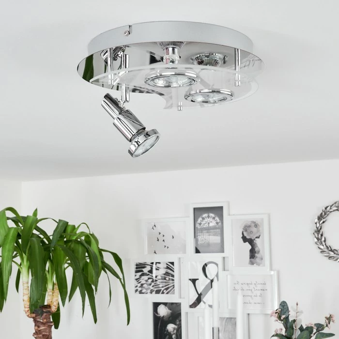 Hofstein Morges Deckenleuchte LED Chrom, Weiß, 3-flammig 2 Hofstein Morges Deckenleuchte LED Chrom, Weiß, 3-flammig – Bild 2
