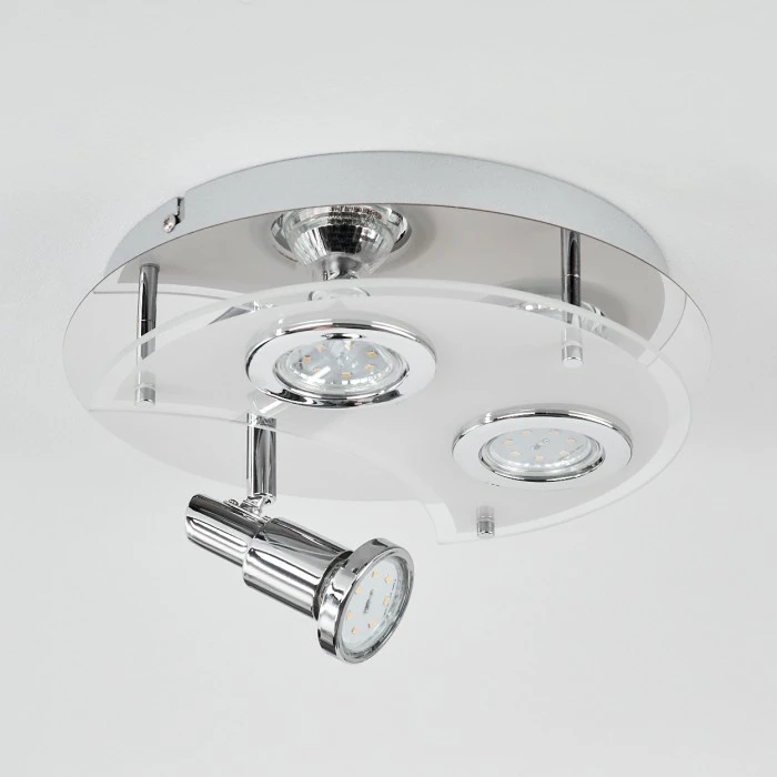 Hofstein Morges Deckenleuchte LED Chrom, Weiß, 3-flammig 8 Hofstein Morges Deckenleuchte LED Chrom, Weiß, 3-flammig – Bild 8