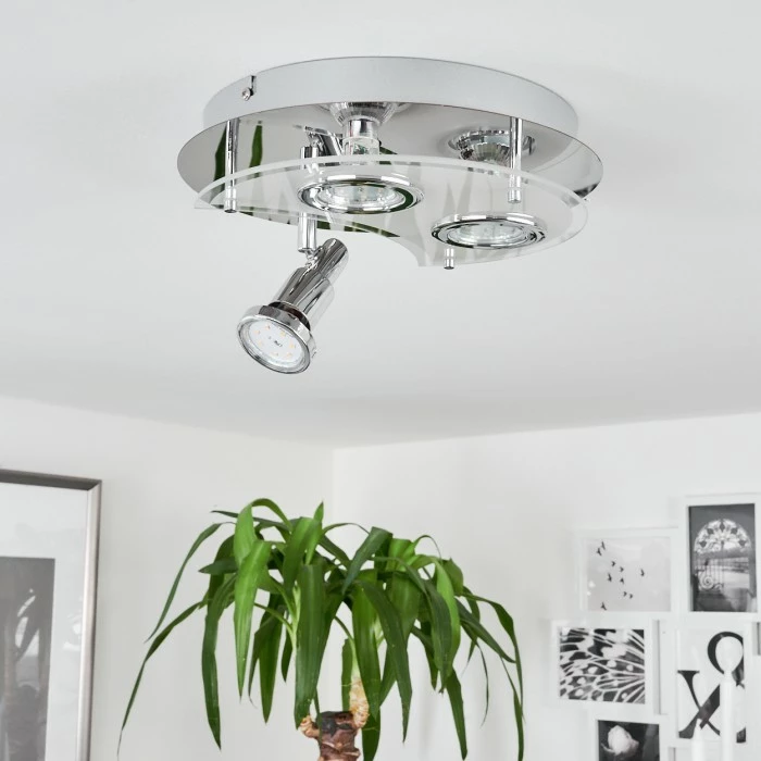 Hofstein Morges Deckenleuchte LED Chrom, Weiß, 3-flammig 10 Hofstein Morges Deckenleuchte LED Chrom, Weiß, 3-flammig – Bild 10