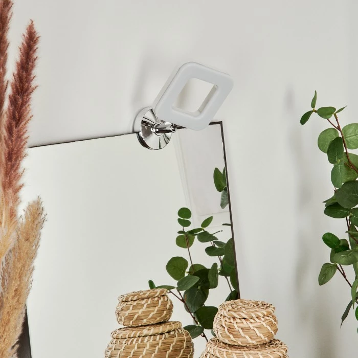 Hofstein Morges Spiegelleuchte LED Chrom, Weiß, 1-flammig 2 Hofstein Morges Spiegelleuchte LED Chrom, Weiß, 1-flammig – Bild 2