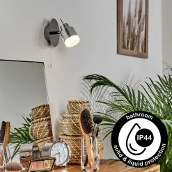 Hofstein Morges Wandleuchte LED Chrom, 1-flammig