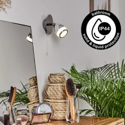 Hofstein Morges Wandleuchte LED Chrom, 1-flammig