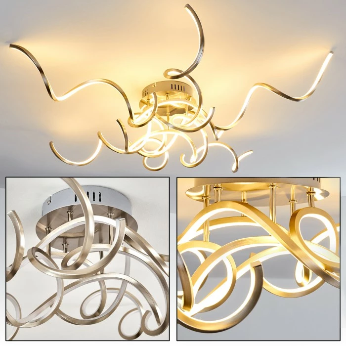 Hofstein Moskau Deckenleuchte LED Nickel-Matt, 6-flammig 1 Hofstein Moskau Deckenleuchte LED Nickel-Matt, 6-flammig