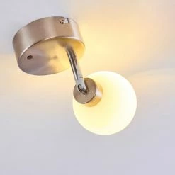 Hofstein Motala Deckenleuchte LED Nickel-Matt, Weiß, 1-flammig, Fernbedienung, Farbwechsler -LED Leuchten Verkäufe motala deckenleuchte h3298237 do1 14