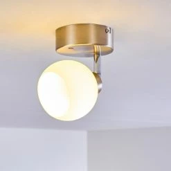 Hofstein Motala Deckenleuchte LED Nickel-Matt, Weiß, 1-flammig, Fernbedienung, Farbwechsler -LED Leuchten Verkäufe motala deckenleuchte h3298237 do1 2