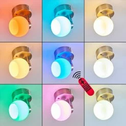 Hofstein Motala Deckenleuchte LED Nickel-Matt, Weiß, 1-flammig, Fernbedienung, Farbwechsler -LED Leuchten Verkäufe motala deckenleuchte h3298237 do1 3