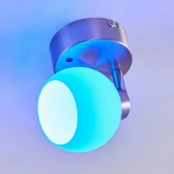 Hofstein Motala Deckenleuchte LED Nickel-Matt, Weiß, 1-flammig, Fernbedienung, Farbwechsler -LED Leuchten Verkäufe motala deckenleuchte h3298237 do1 30