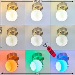 Hofstein Motala Deckenleuchte LED Nickel-Matt, Weiß, 1-flammig, Fernbedienung, Farbwechsler -LED Leuchten Verkäufe motala deckenleuchte h3298237 do1 8