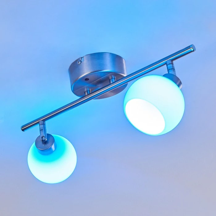 Hofstein Motala Deckenleuchte LED Nickel-Matt, 2-flammig, Fernbedienung, Farbwechsler 5 Hofstein Motala Deckenleuchte LED Nickel-Matt, 2-flammig, Fernbedienung, Farbwechsler – Bild 5