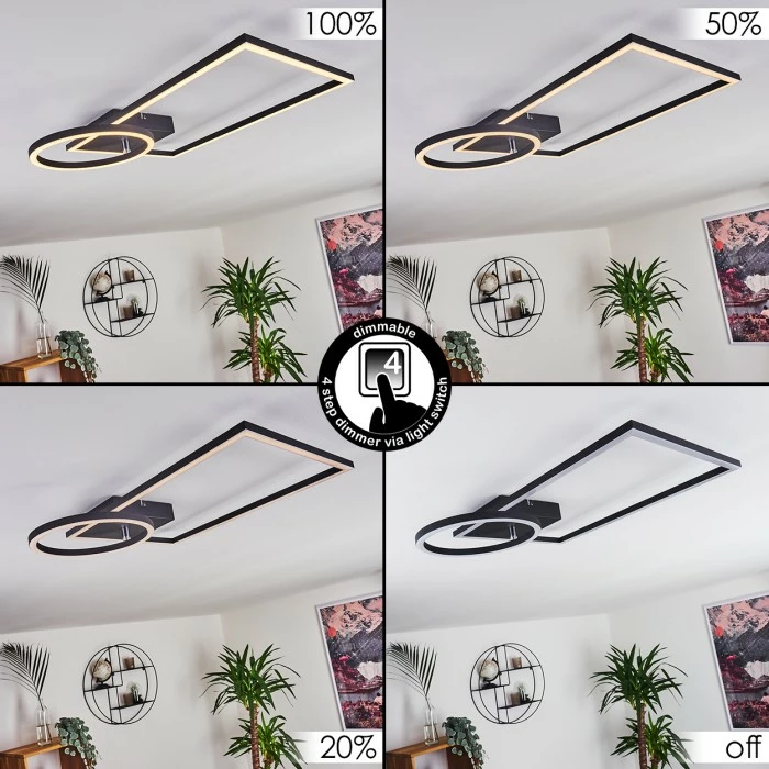 Hofstein Moya Deckenleuchte LED Schwarz, 1-flammig 2 Hofstein Moya Deckenleuchte LED Schwarz, 1-flammig – Bild 2