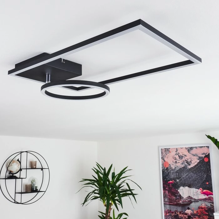 Hofstein Moya Deckenleuchte LED Schwarz, 1-flammig 12 Hofstein Moya Deckenleuchte LED Schwarz, 1-flammig – Bild 12