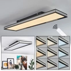 Hofstein Nabbas Deckenpanel LED Schwarz, 1-flammig, Fernbedienung