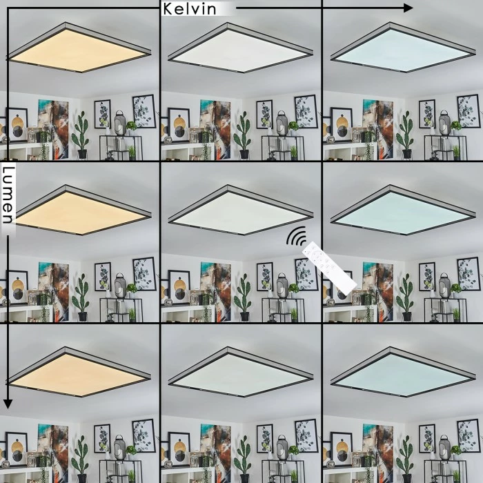 Hofstein Nabbas Deckenpanel LED Schwarz, 1-flammig 2 Hofstein Nabbas Deckenpanel LED Schwarz, 1-flammig – Bild 2