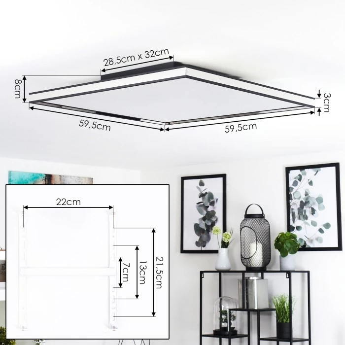 Hofstein Nabbas Deckenpanel LED Schwarz, 1-flammig 4 Hofstein Nabbas Deckenpanel LED Schwarz, 1-flammig – Bild 4