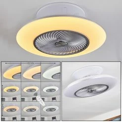 Hofstein Nagoya Deckenventilator LED Weiß, 1-flammig, Fernbedienung