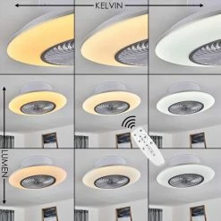 Hofstein Nagoya Deckenventilator LED Weiß, 1-flammig, Fernbedienung -LED Leuchten Verkäufe nagoya deckenventilator h3370636 3