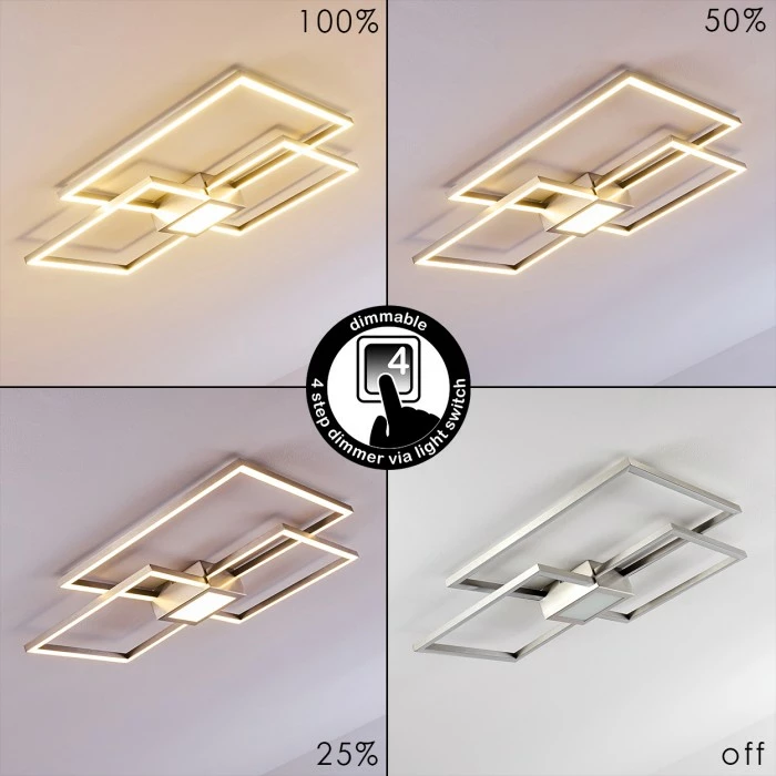 Hofstein Narpes Deckenleuchte LED Nickel-Matt, 1-flammig 7 Hofstein Narpes Deckenleuchte LED Nickel-Matt, 1-flammig – Bild 7