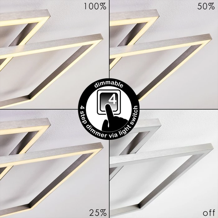 Hofstein Narpes Deckenleuchte LED Nickel-Matt, 1-flammig 13 Hofstein Narpes Deckenleuchte LED Nickel-Matt, 1-flammig – Bild 13