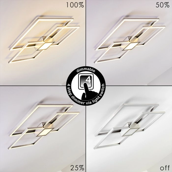 Hofstein Narpes Deckenleuchte LED Nickel-Matt, 1-flammig 8 Hofstein Narpes Deckenleuchte LED Nickel-Matt, 1-flammig – Bild 8