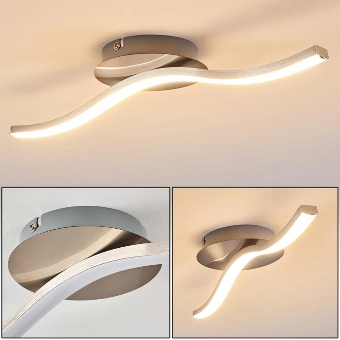 Hofstein Nendaz Deckenleuchte LED Nickel-Matt, 1-flammig 1 Hofstein Nendaz Deckenleuchte LED Nickel-Matt, 1-flammig