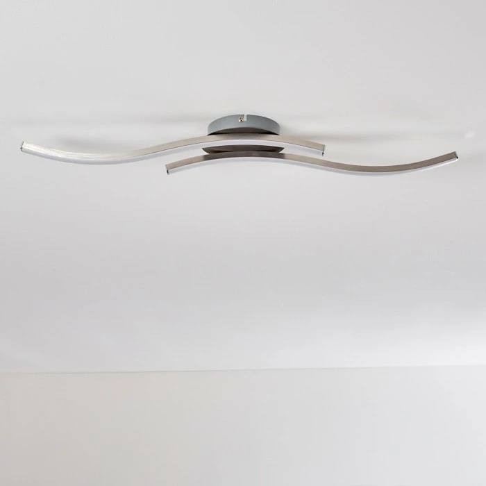 Hofstein Nendaz Deckenleuchte LED Nickel-Matt, 2-flammig 12 Hofstein Nendaz Deckenleuchte LED Nickel-Matt, 2-flammig – Bild 12