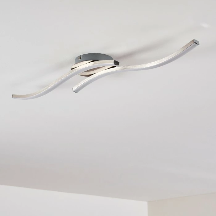 Hofstein Nendaz Deckenleuchte LED Nickel-Matt, 2-flammig 5 Hofstein Nendaz Deckenleuchte LED Nickel-Matt, 2-flammig – Bild 5