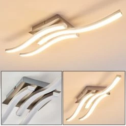 Hofstein Nendaz Deckenleuchte LED Nickel-Matt, 3-flammig