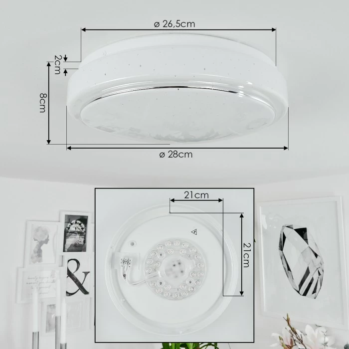 Hofstein Nepes Deckenleuchte LED Weiß, 1-flammig 4 Hofstein Nepes Deckenleuchte LED Weiß, 1-flammig – Bild 4