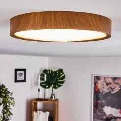 Hofstein Nexo Deckenleuchte LED Holz dunkel, 1-flammig