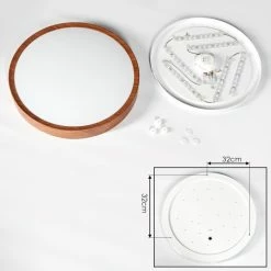 Hofstein Nexo Deckenleuchte LED Weiß, Holz dunkel, 1-flammig -LED Leuchten Verkäufe nexo deckenleuchte h3390795 4