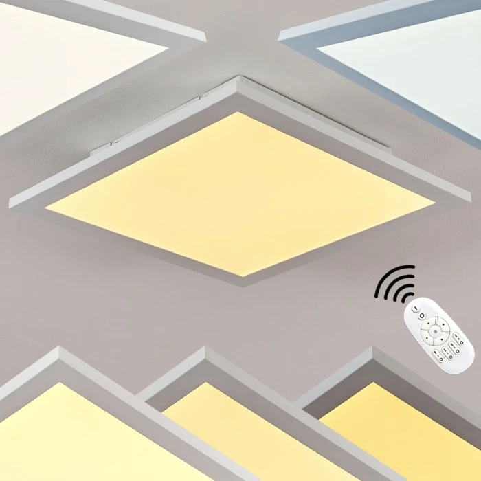 Hofstein Nexo Deckenpanel LED Weiß, 1-flammig, Fernbedienung 1 Hofstein Nexo Deckenpanel LED Weiß, 1-flammig, Fernbedienung