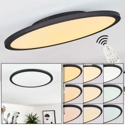 Hofstein Nexo Deckenpanel LED Schwarz, 1-flammig, Fernbedienung