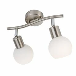 Nino Leuchten LOXY Deckenleuchte LED Nickel-Matt, 2-flammig