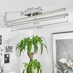 Hofstein Noppa Deckenleuchte LED Nickel-Matt, Chrom, 2-flammig, Fernbedienung, Farbwechsler -LED Leuchten Verkäufe noppa deckenleuchte h3580158 3