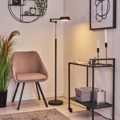 Hofstein Norrlida Stehleuchte LED Chrom, Schwarz, 1-flammig