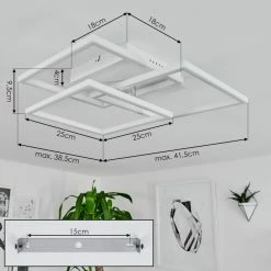 Hofstein Oberegg Deckenleuchte LED Chrom, Weiß, 1-flammig, Fernbedienung -LED Leuchten Verkäufe oberegg deckenleuchte h3562314 3