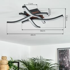 Hofstein Odda Deckenleuchte LED Schwarz, Holzoptik, 4-flammig 13 Hofstein Odda Deckenleuchte LED Schwarz, Holzoptik, 4-flammig -LED Leuchten Verkäufe odda deckenleuchte h3458235 3