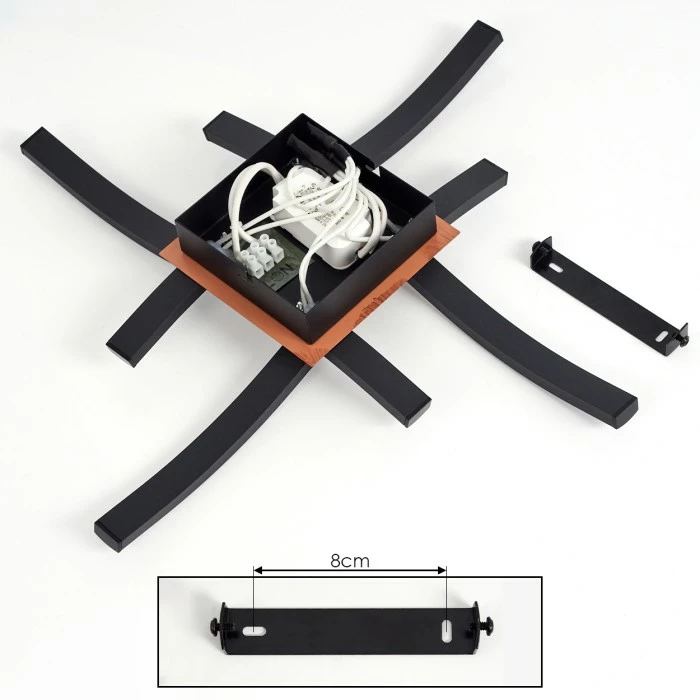 Hofstein Odda Deckenleuchte LED Schwarz, Holzoptik, 4-flammig 5 Hofstein Odda Deckenleuchte LED Schwarz, Holzoptik, 4-flammig – Bild 5