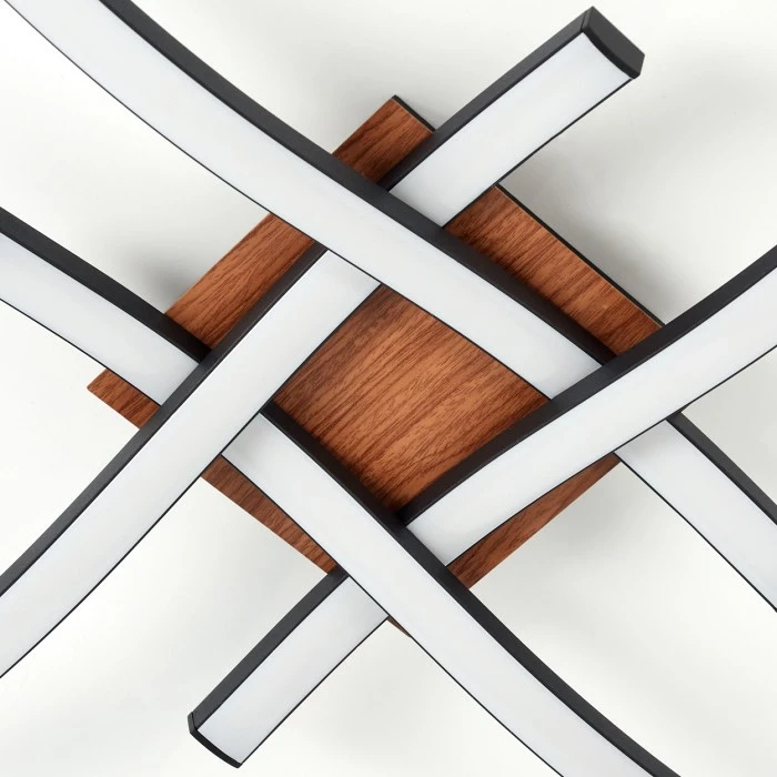 Hofstein Odda Deckenleuchte LED Schwarz, Holzoptik, 4-flammig 6 Hofstein Odda Deckenleuchte LED Schwarz, Holzoptik, 4-flammig – Bild 6