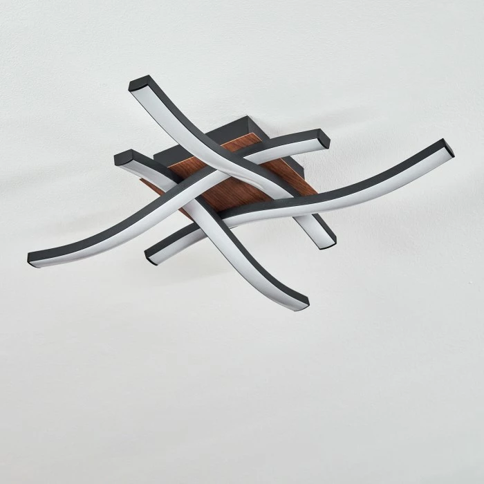 Hofstein Odda Deckenleuchte LED Schwarz, Holzoptik, 4-flammig 8 Hofstein Odda Deckenleuchte LED Schwarz, Holzoptik, 4-flammig – Bild 8