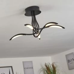 Hofstein Oetling Deckenleuchte LED Schwarz, 1-flammig