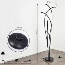 Hofstein Oetling Stehleuchte LED Schwarz, 1-flammig -LED Leuchten Verkäufe oetling stehleuchte h3459362 3