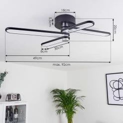 Hofstein Olul Deckenleuchte LED Schwarz, Weiß, 2-flammig -LED Leuchten Verkäufe olul deckenleuchte h3419854 3