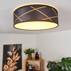 Hofstein Opatija Deckenleuchte LED Schwarz, Weiß, Gold, 1-flammig