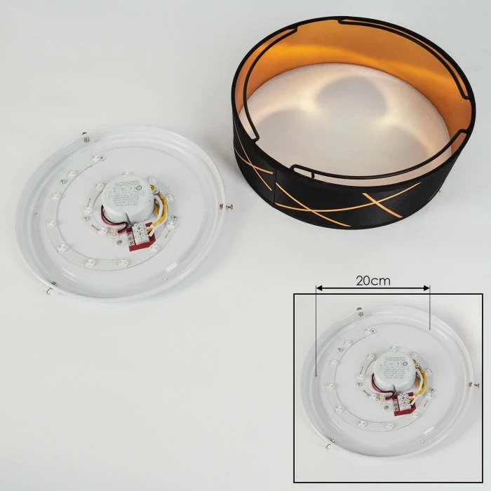 Hofstein Opatija Deckenleuchte LED Schwarz, Weiß, Gold, 1-flammig 5 Hofstein Opatija Deckenleuchte LED Schwarz, Weiß, Gold, 1-flammig – Bild 5