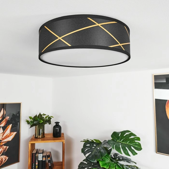 Hofstein Opatija Deckenleuchte LED Schwarz, Weiß, Gold, 1-flammig 9 Hofstein Opatija Deckenleuchte LED Schwarz, Weiß, Gold, 1-flammig – Bild 9