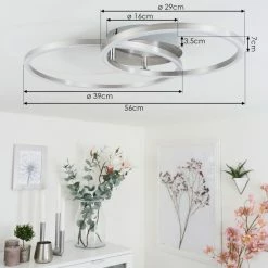 Hofstein Ovasta Deckenleuchte LED Nickel-Matt, 1-flammig, Fernbedienung -LED Leuchten Verkäufe ovasta deckenleuchte h3542477 3