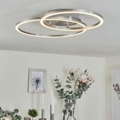 Hofstein Ovasta Deckenleuchte LED Nickel-Matt, 1-flammig, Fernbedienung -LED Leuchten Verkäufe ovasta deckenleuchte h3542477 8