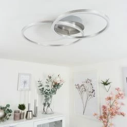 Hofstein Ovasta Deckenleuchte LED Nickel-Matt, 1-flammig, Fernbedienung -LED Leuchten Verkäufe ovasta deckenleuchte h3542477 9